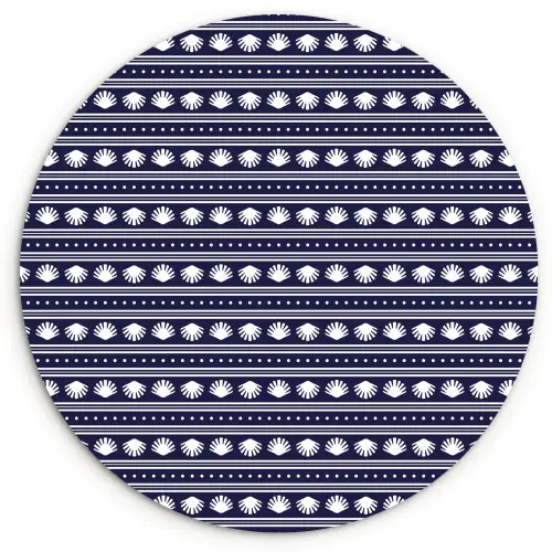 Schelp - Nautisch - Blauw - Wit Wandcirkel plexiglas klein 852 -3d