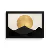 Bergsilhouetten - Gouden cirkel - Beige fotolijst zwart zonder passe partout klein -3d