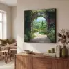 Doorkijk - Landschap - Bloemen - Pad - Uitzicht Textielframe - compleet frame klein -sfeer3