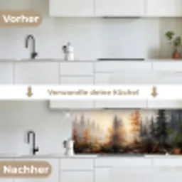 Bospad - Herfstbladeren - Natuur - Schilderachtig - Oranje keuken achterwand 2 middel -voor-na_DE