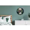 Glasstukjes - Leliebladeren - Vis - Oranje Wandcirkel aluminium klein -slaapkamer