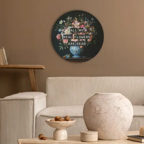 Bloemen - Art - Pastel - Quotes Akoestische PET Vilt - Rond klein -sfeer1