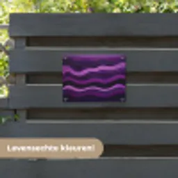 Lijnen - Golven - Paars - Abstract tuinposter los doek klein -sfeer3