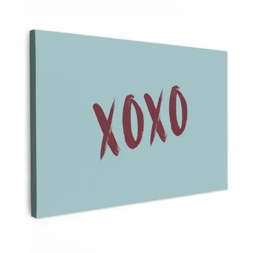XOXO - Blauw - Rood canvas 2cm klein -z3d