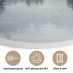 Bos - Meer - Mist - Natuur - Grijs Akoestische PET Vilt - Rond klein -closeup_NL