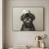 Kokskleding - Zwart - Hondje Textielframe zwart klein -sfeer2