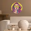 Zonnebril - Vrouw - Zonnig - Geel Akoestische PET Vilt - Rond klein -sfeer1