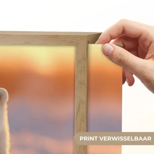 Ijsbeer - Sneeuw - Zonsopgang Light Box met batterij (Wandlamp kind) middel -USP_websiteprintNL