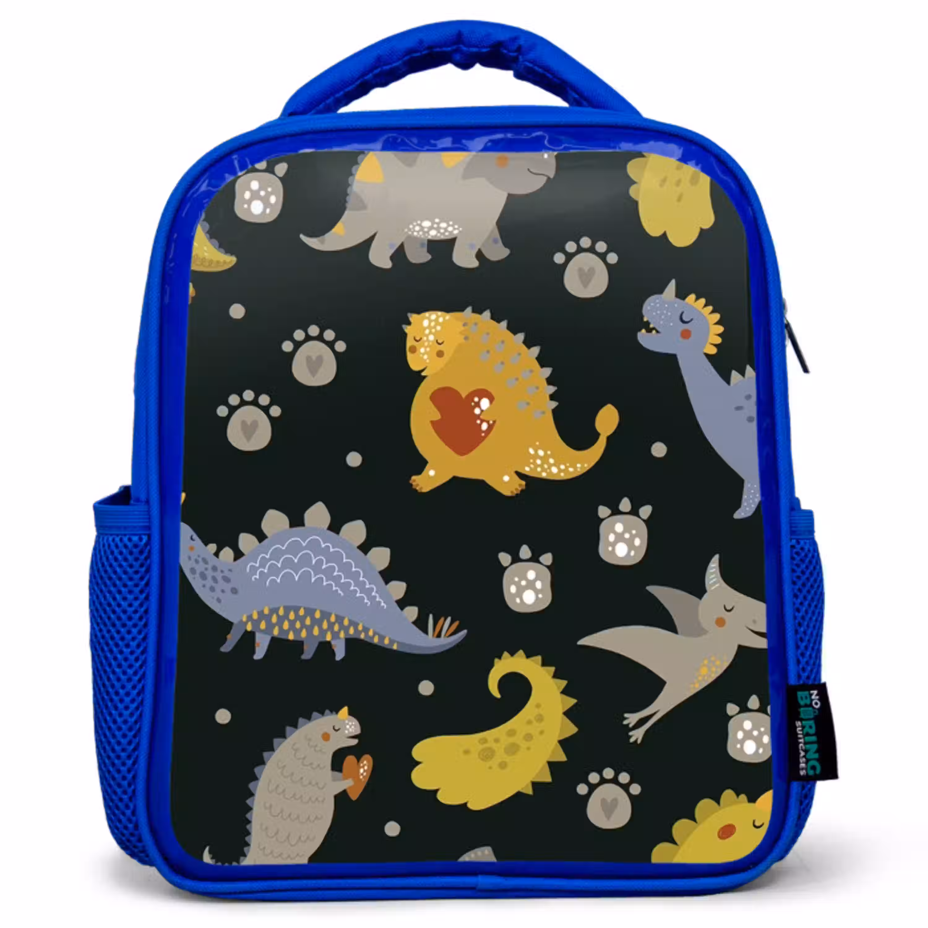 Dino - Kinderen - Patronen - Jongens - Meisjes - Dinosaurus Kinderrugzak - Blauw middel -3d