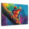 Kikker - Felgekleurd - Tak - Regenboog Textielframe - compleet frame klein -3d