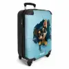 Kleine chihuahua steekt kop door blauwe wand NBS - Handbagage koffer - Kinderen Unisex middel -productfoto_3d