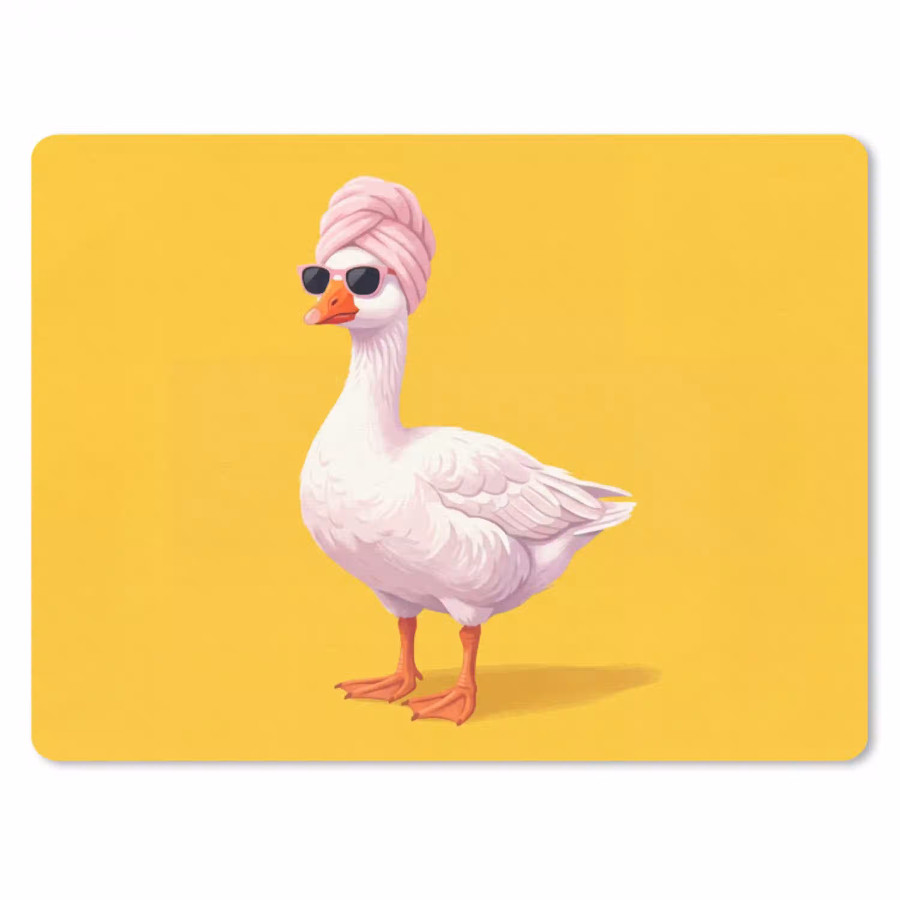 Eend - Zonnebril - Geel muismat rubber klein -3d