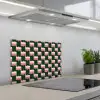 Vlechtpatroon - Groen - Roze - Geometrisch keuken achterwand spatscherm klein 900 -3d_schuin