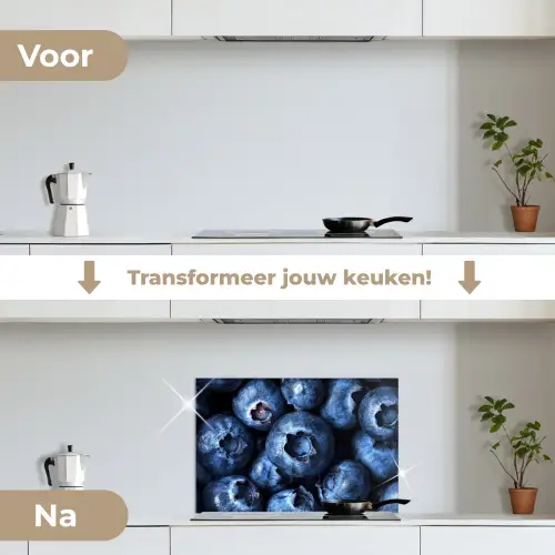 Bessen - Blauw - Fruit keuken achterwand spatscherm klein -voor_na_NL