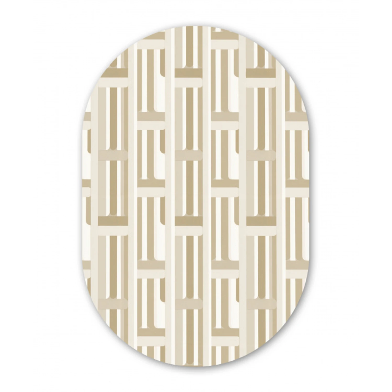 Modern - Geometrisch - Beige Wandcirkel Ovaal Forex klein 630 -3d