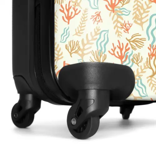 Koraal patroon kleurrijk NBS - Handbagage koffer - Kinderen Unisex middel -wiel