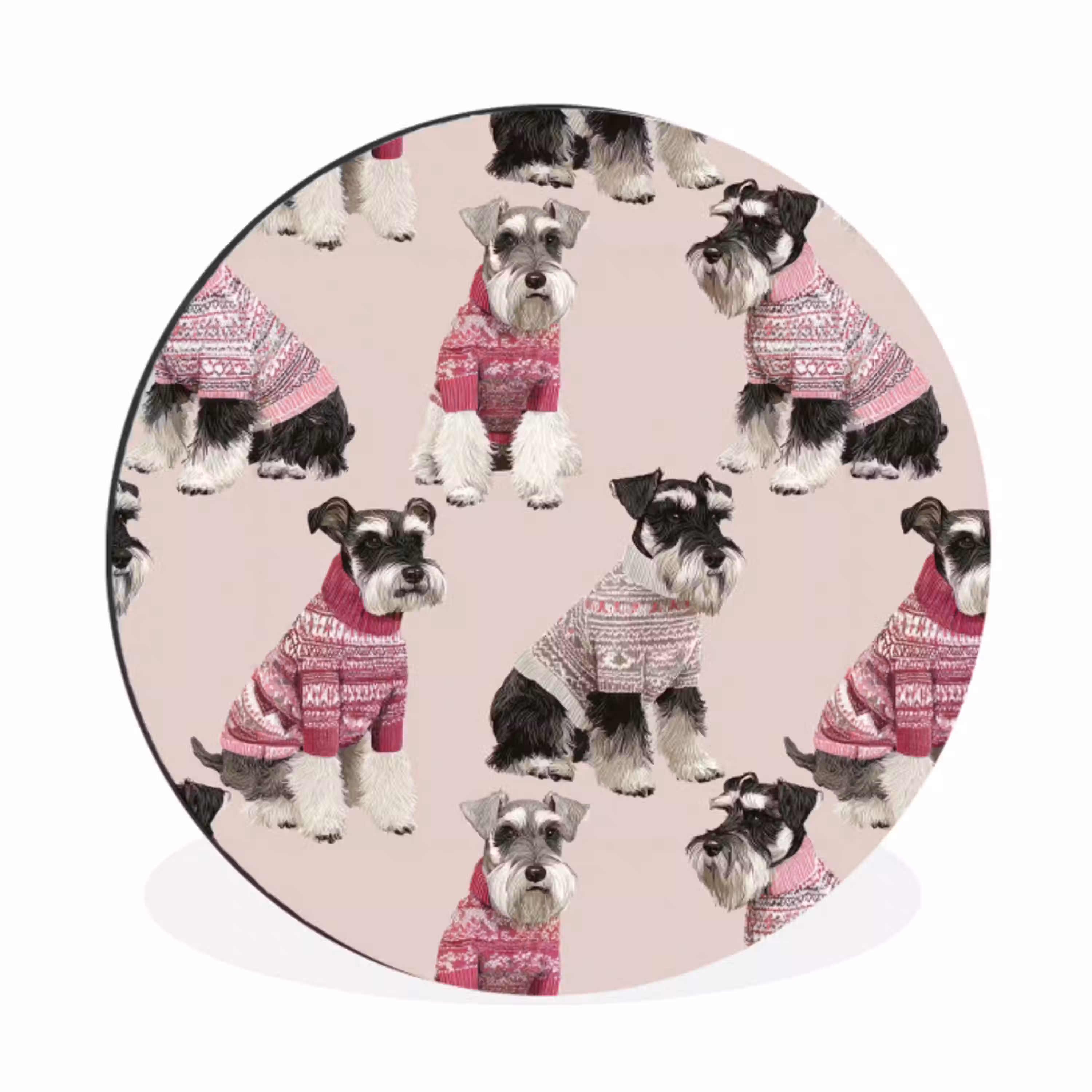 Honden - Truien - Rood Wandcirkel aluminium klein 190 -3d