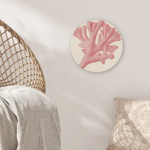 Koraal - Stipjes - Roze Akoestische PET Vilt - Rond klein -sfeer4