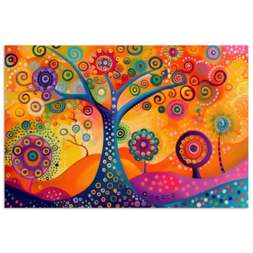 Boom - Levensboom - Abstract - Kleurrijk poster papier klein -3d