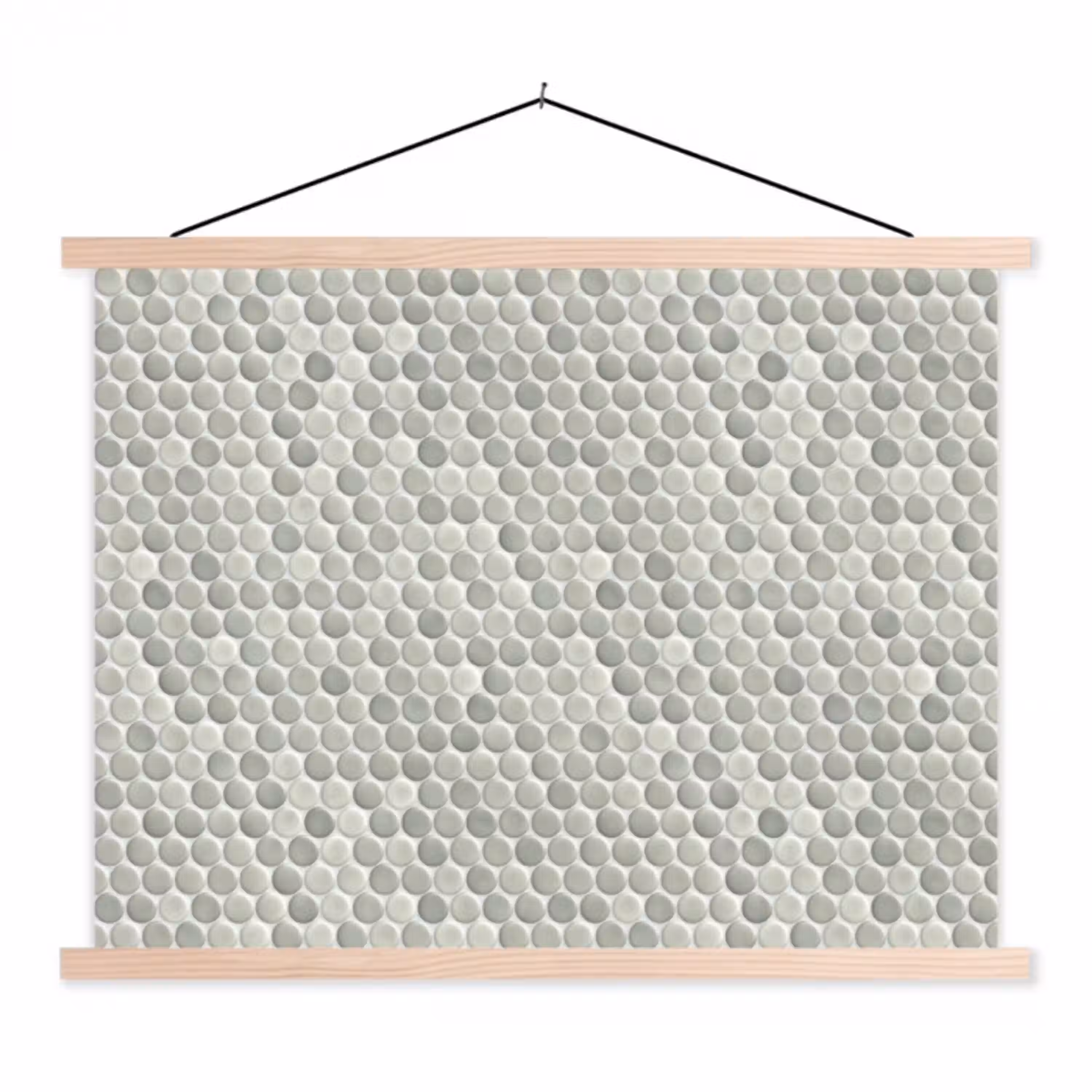 Penny - Mozaïek - Lichtgrijs textielposter latten blank klein 122 -3d