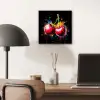 Kersen - Fruit - Graffiti - Verf - Abstract - Modern - Kleurrijk aluminium wit klein -sfeer5