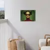 Vrouw - Groen - Bril - Aesthetic - Modern tuinposter los doek klein -sfeer8