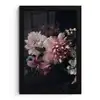 Bloemen - Vintage - Pastel - Zwart - Boeket fotolijst zwart zonder passe partout klein -3d