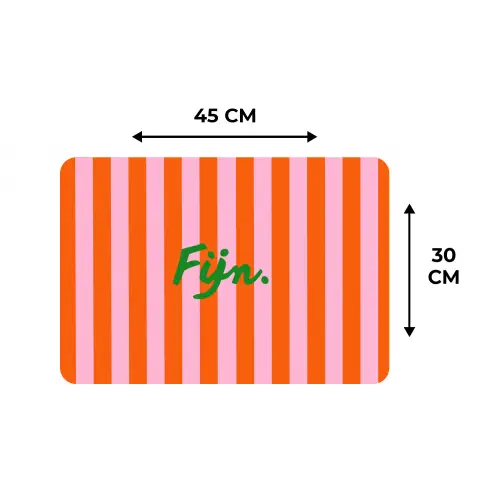 Patroon - Oranje - Fijn - Strepen Placemat vinyl groot -specs