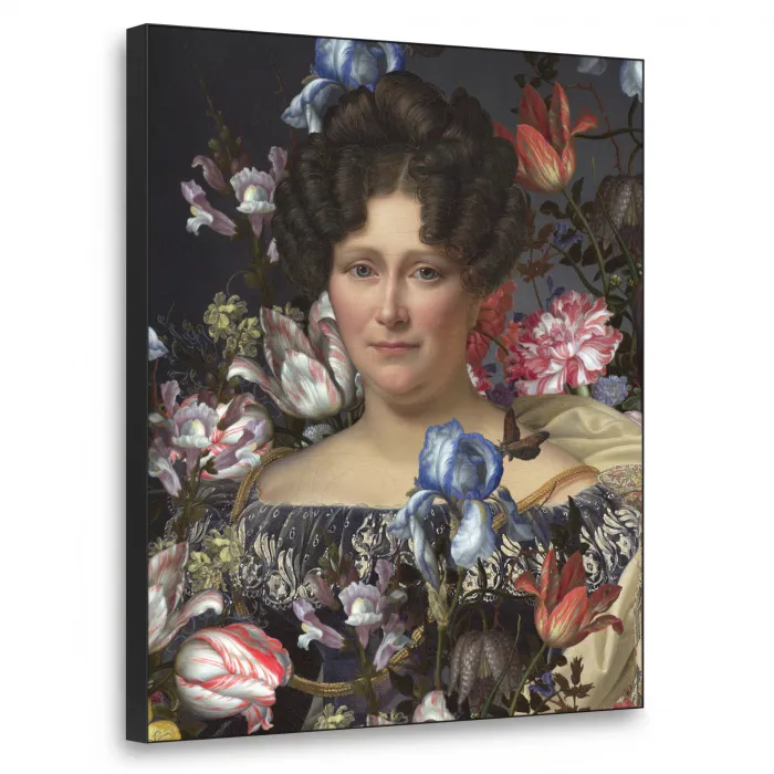 Johanna Henriette Engelen - Dubois Drahonet - Bloemen Textielframe zwart klein -3d