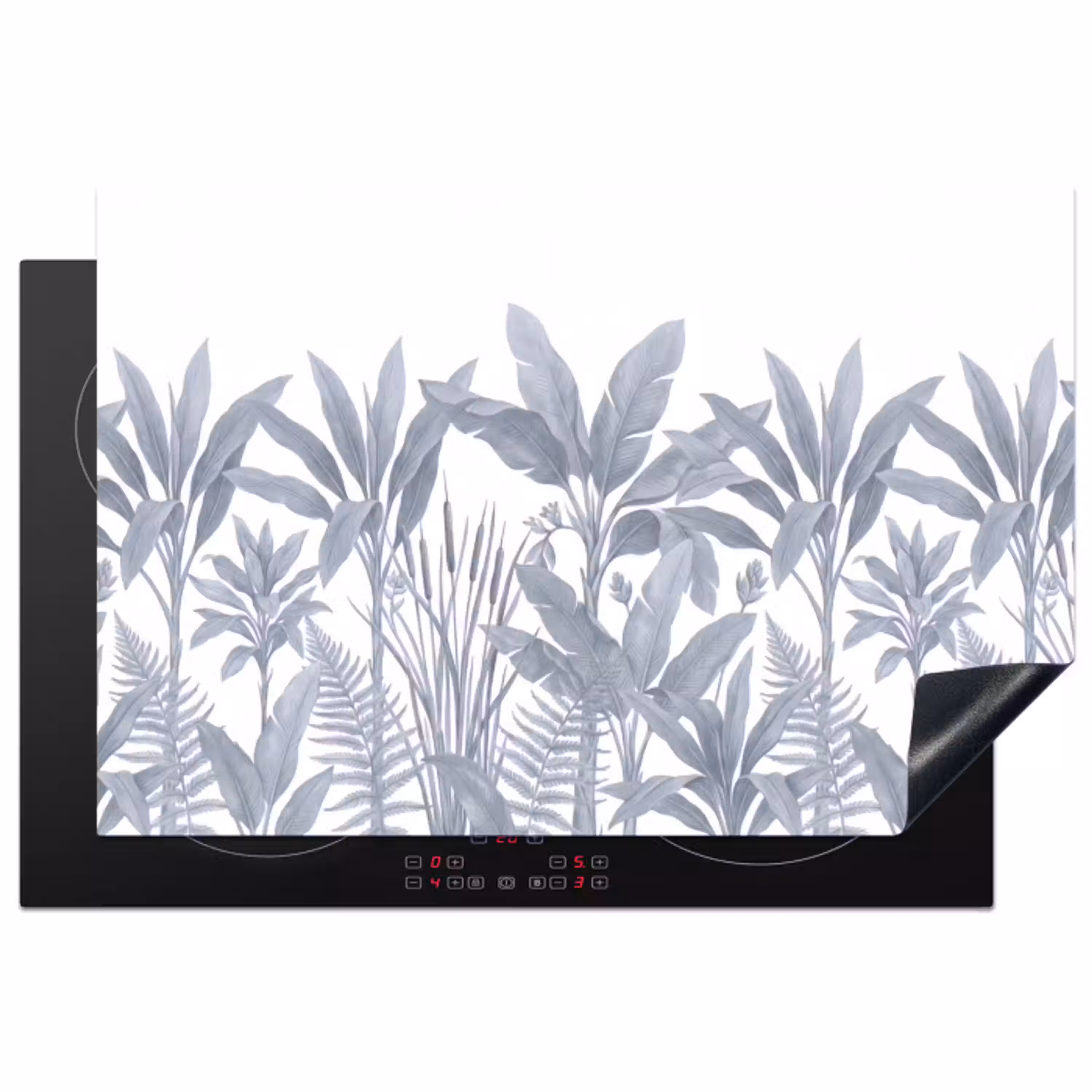 Planten - Bladeren - Natuur - Grijs Inductie beschermer vinyl 3mm klein -3d