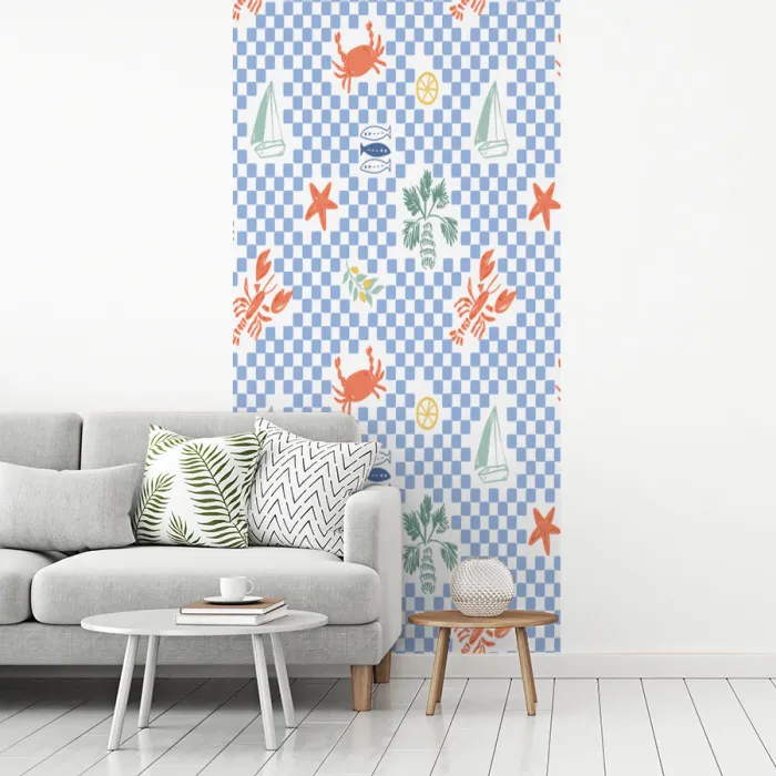 Zee - Sfeer -  Zeilboot - Blauw fotobehang vinyl groot 64 -woonkamer