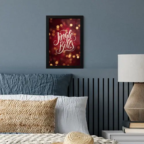 Jingle - Bells - Kerst - Rood fotolijst zwart zonder passe partout klein -sfeer3