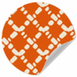 Oranje - Ruitpatroon - Wit Wandcirkel behangsticker klein 186 -3d