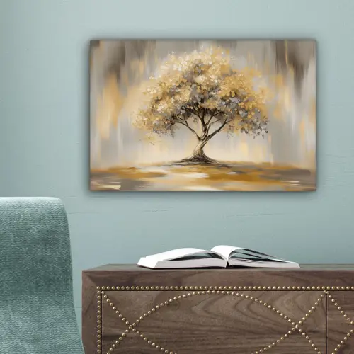 Schilderij - Boom - Abstract - Bladeren canvas 2cm klein -sfeer4