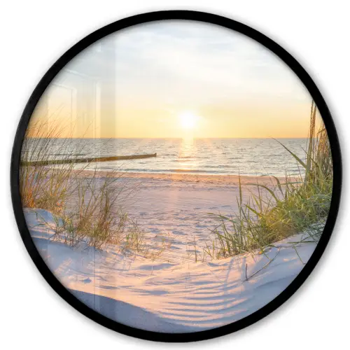 Strand - Zon - Duin - Gras - Zand - Horizon Fotolijst rond zonder passe partout klein -3d