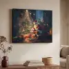 Kerstman - Haard - Donker Textielframe - compleet frame klein -sfeer3