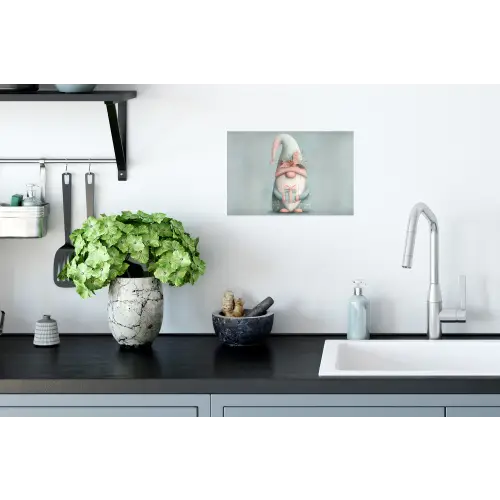 Kerstgnome - Cadeau - Groen Muursticker klein -keuken