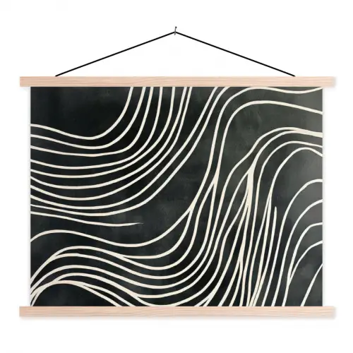 Lijnen - Patroon - Abstract - Wit textielposter latten blank klein -3d