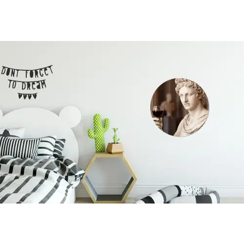 Klassiek - Marmer - Wijn Wandcirkel aluminium klein -kinderkamer
