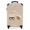 Gele kiepwagen in neutrale kleuren NBS - Handbagage koffer - Volwassenen Unisex middel -productfoto_recht