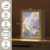 Bloemen - Lichtblauw - Wazig - Trosje Light Box met kabel (Tafellamp) klein -USP_NL
