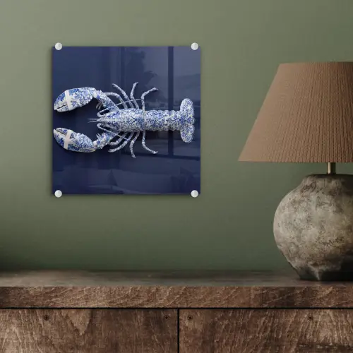 Kreeft - Porselein - Delfts - Blauw plexiglas 5mm klein -sfeer3