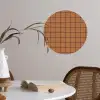 Plaid - Patroon - Vierkant - Bruin Wandcirkel behangsticker klein 186 -sfeer3