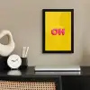 Geel - Roze - Oh - 3D fotolijst zwart zonder passe partout klein -sfeer1