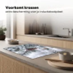Dennenappel - Tak - Sneeuw - Winter - Sfeervol Inductie beschermer vinyl 3mm klein -sfeer1
