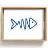 Vis - Minimalistisch - Blauw - Lijn Dienblad Rechthoek middel -z3d_shopping