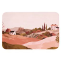 Heuvellandschap - Grafisch - Terracotta Badmat klein -3d