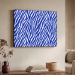 Zebra - Patroon - Kobalt - Blauw Textielframe zwart klein 947 -sfeer3