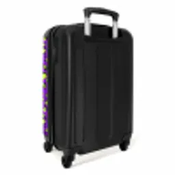 Panterprint in limoengroen op paarse achtergrond NBS - Handbagage koffer - Volwassenen Unisex middel -achterkant