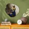 Het melkmeisje - Schilderij van Johannes Vermeer Wandcirkel Organisch Forex 3mm klein -sfeer2